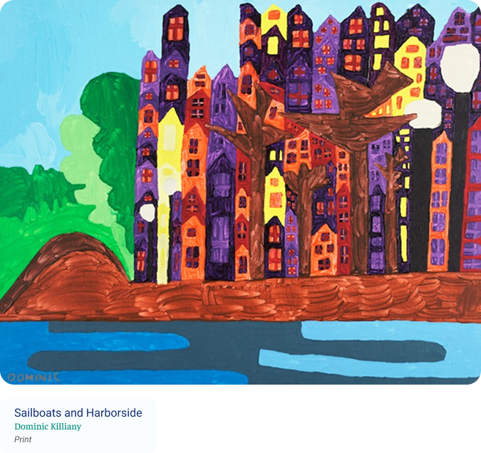 Sailboats and Harborside - Artist: Kelsey, Age: 9