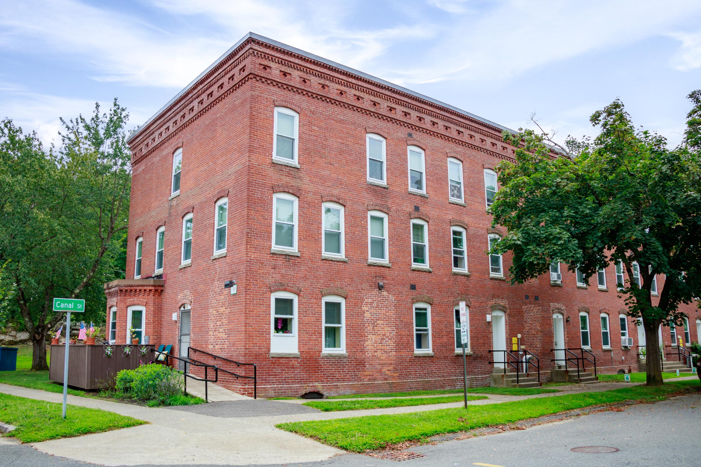Affordable housing search interface showing community and residential buildings in Massachusetts